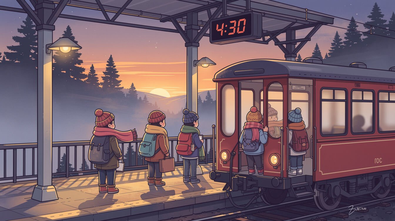 Chushan sunrise train platform Alishan