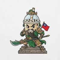 Guan Yu Taiwan Boba Tea Warrior T-Shirt