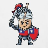 Taiwan Boba Bubble Tea Knight Warrior T-Shirt