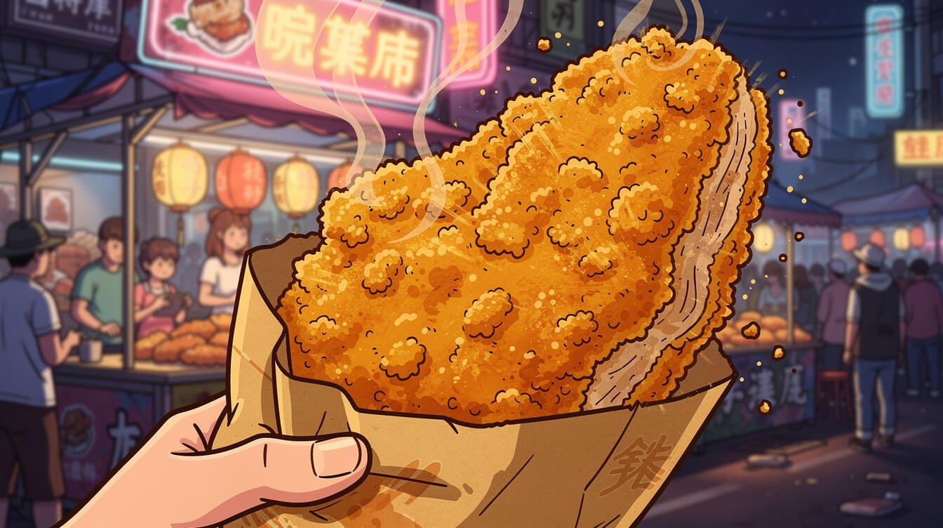 Giant Taiwanese fried chicken cutlet at Shilin