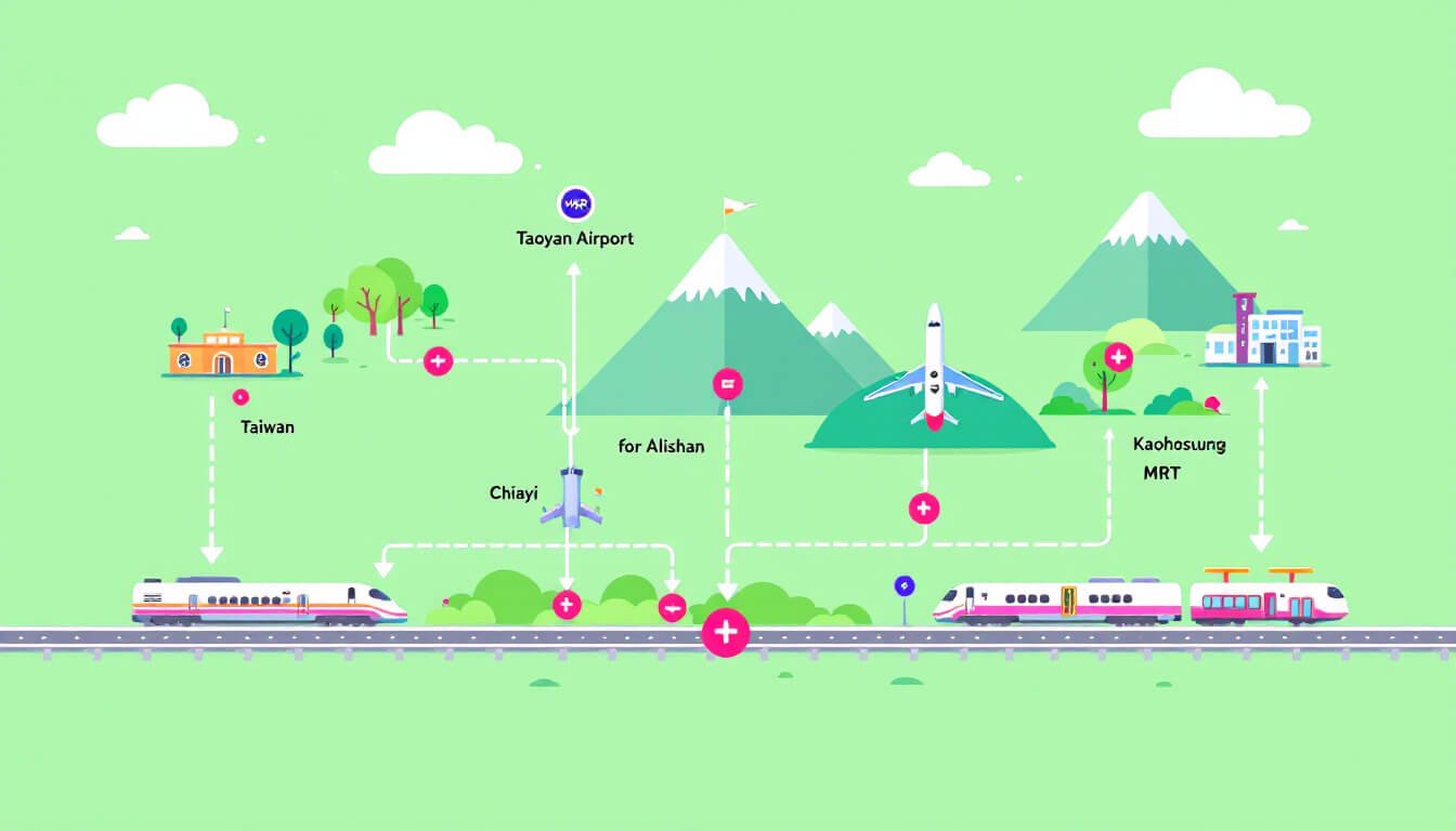 Taiwan HSR connections to airport Alishan and MRT