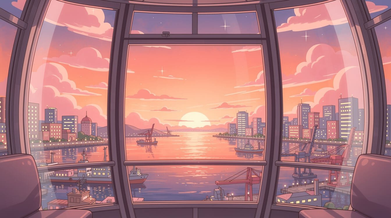 高雄之眼摩天輪,可欣賞城市日落美景