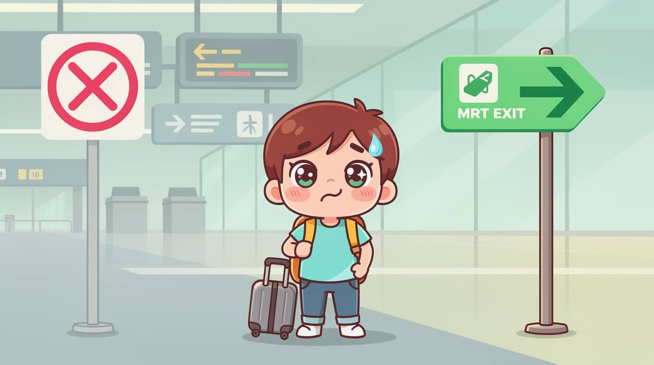 kaohsiung airport traveler at wrong MRT exit