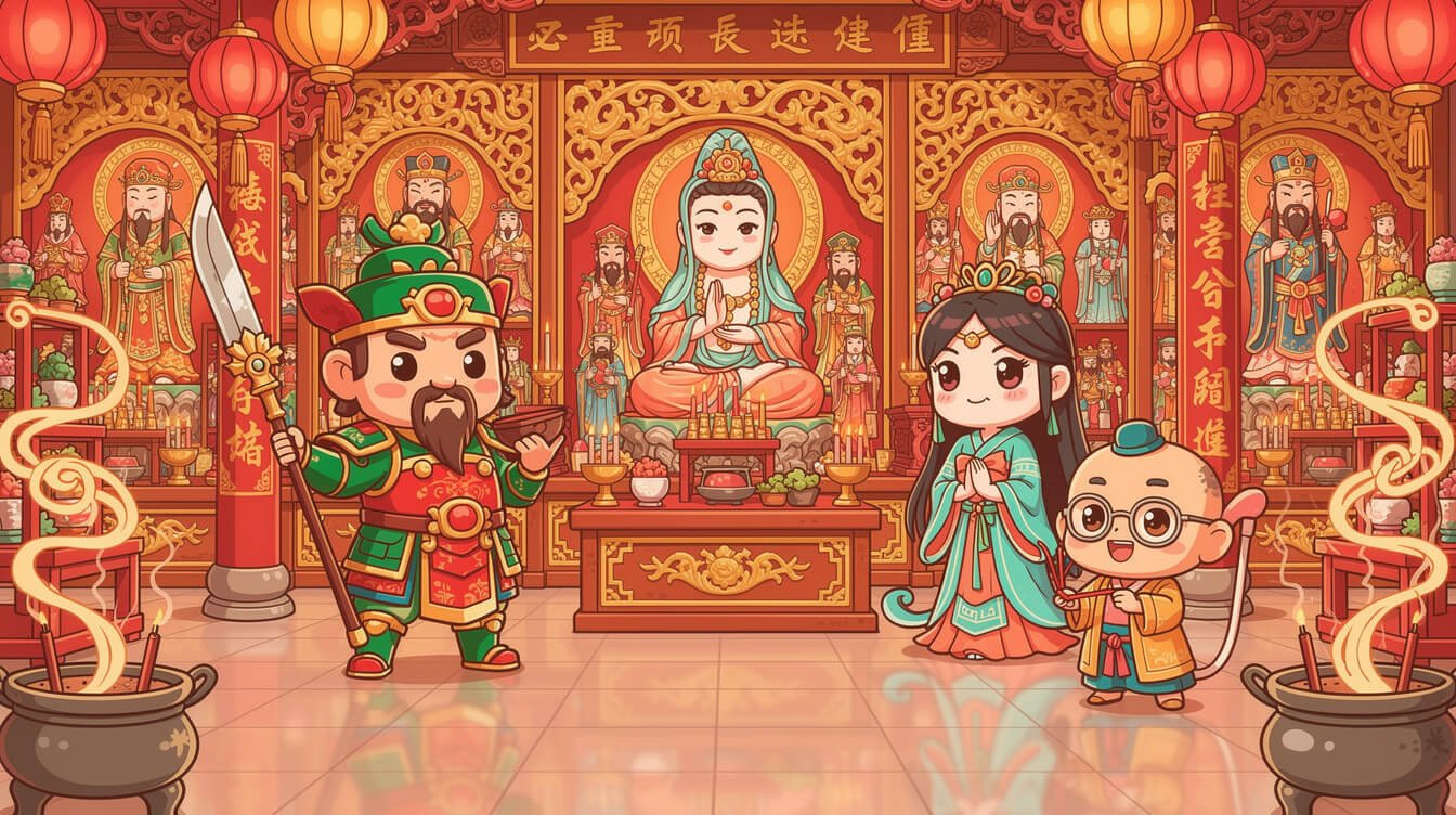Longshan Temple deities Buddhist Taoist folk religion syncretism