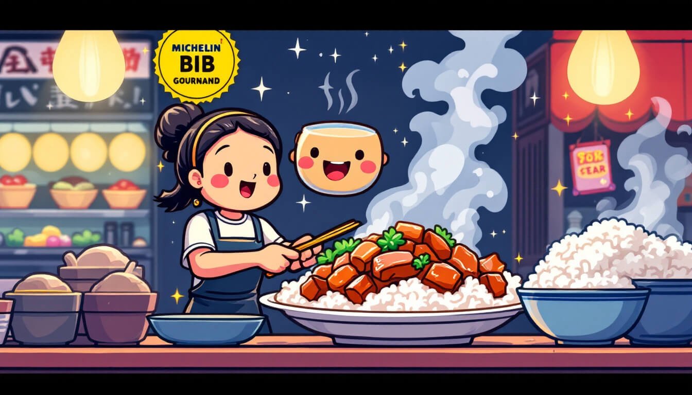 Michelin Bib Gourmand stall at Ningxia Night Market