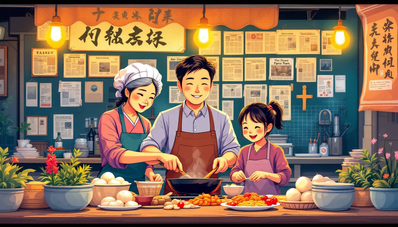 Three generations of a Taiwanese hawker family