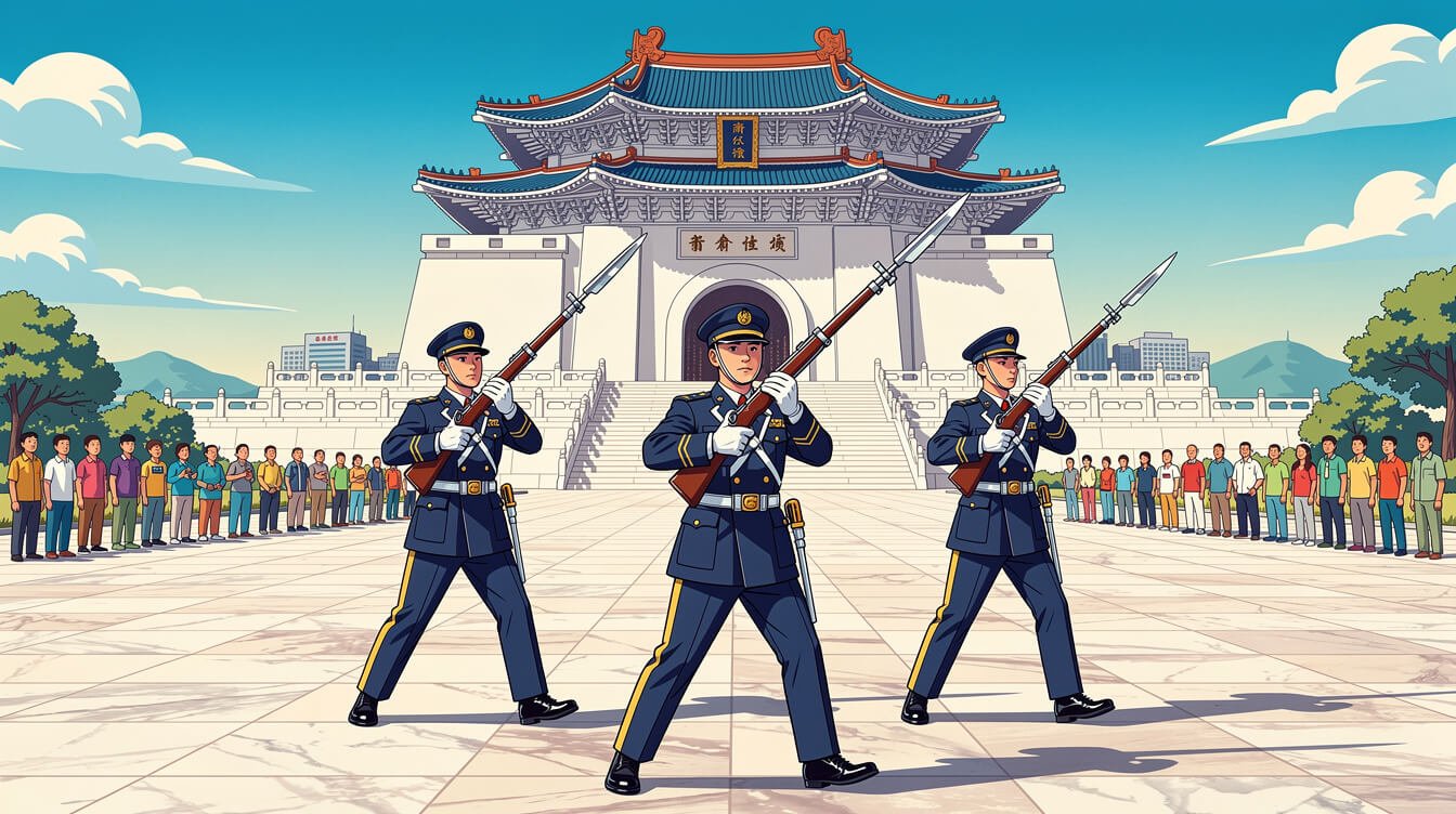 Republic of China honor guard ceremony at Chiang Kai-shek Memorial Hall Taipei