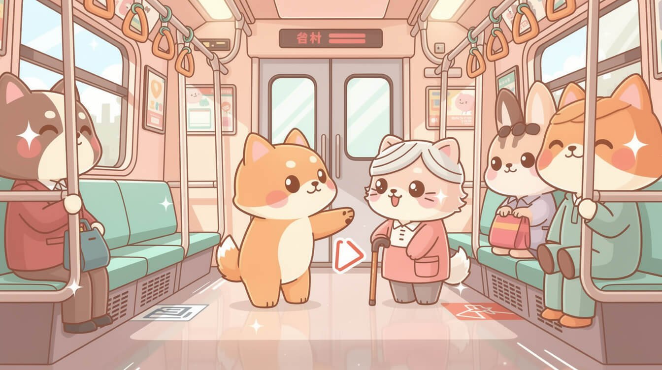 Taipei MRT priority seat courtesy scene