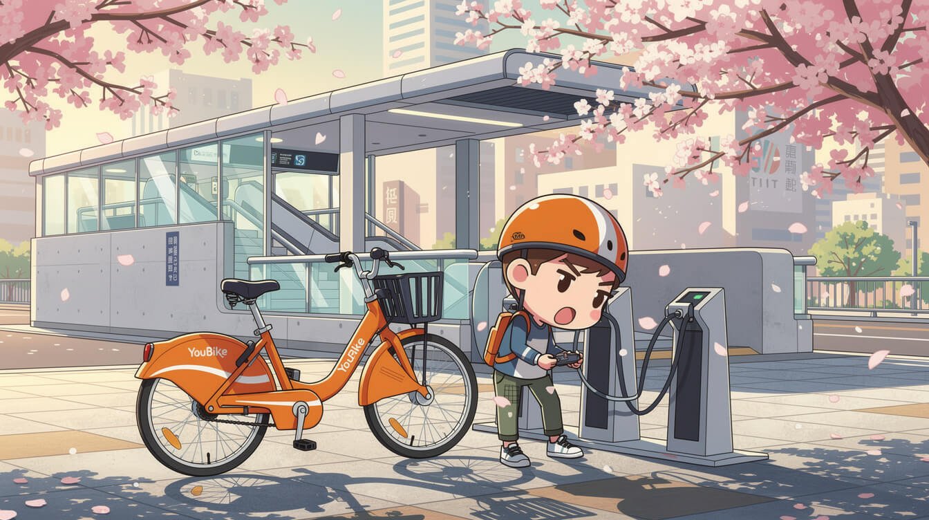 YouBike rental bike at Taipei MRT station