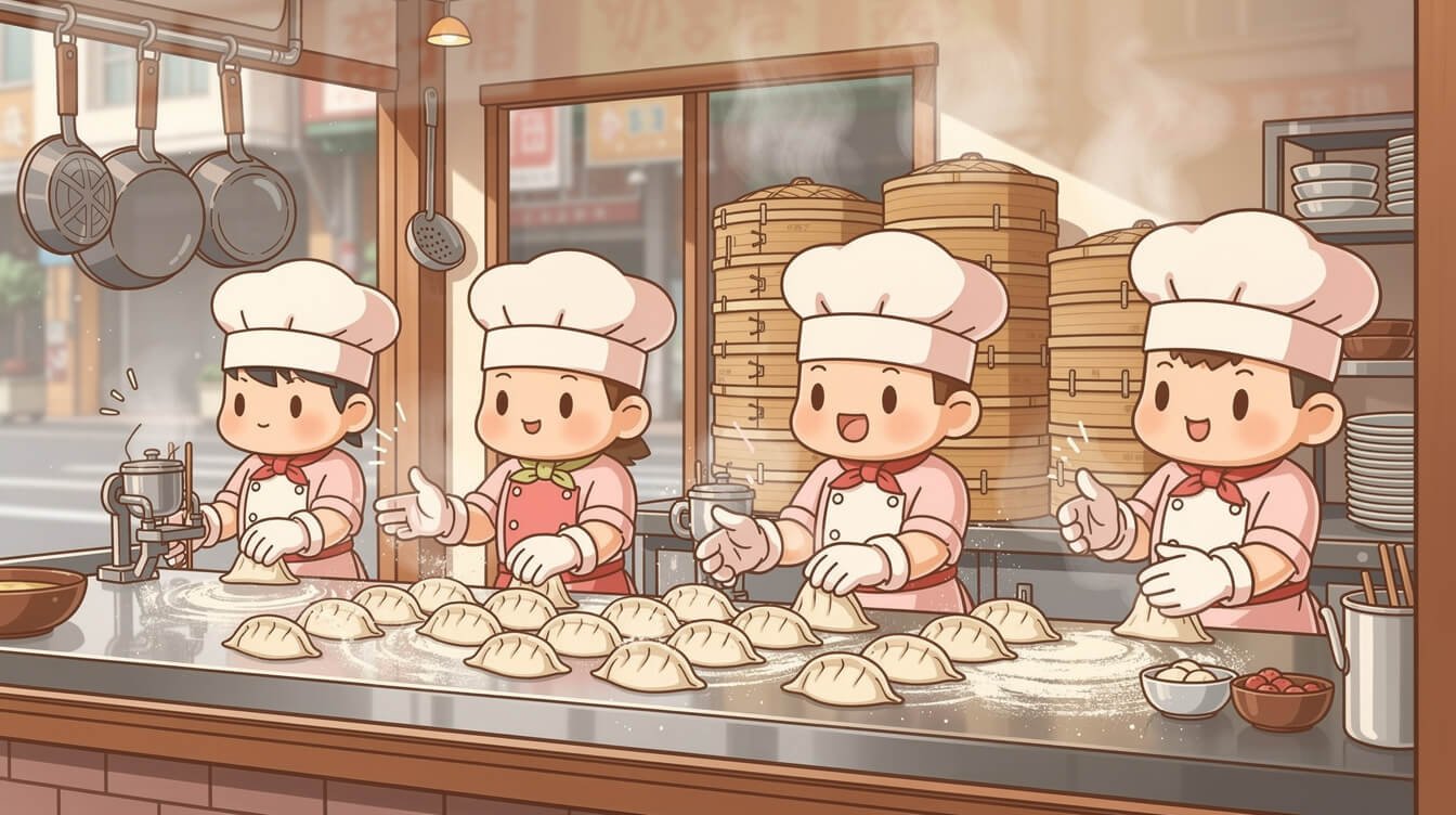din tai fung taipei kitchen glass wall chef etiquette