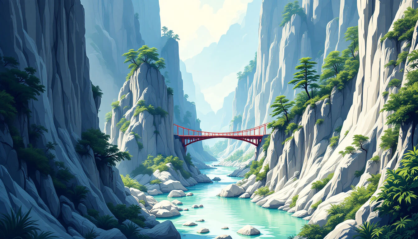 Marble canyon with turquoise river and cliff road near Hualien