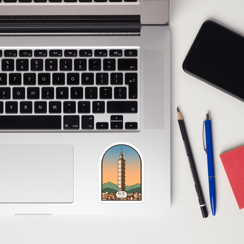 Taipei 101 Taiwan Skyline Sticker | 台北 — front view