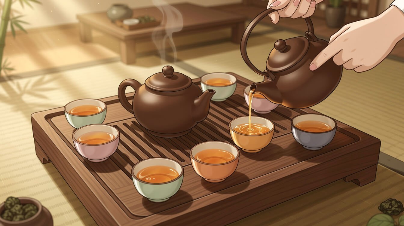 gongfu tea ceremony brewing taiwan oolong tea at home