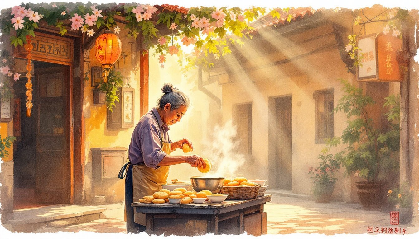 Tainan traditional breakfast stall Taiwan street food