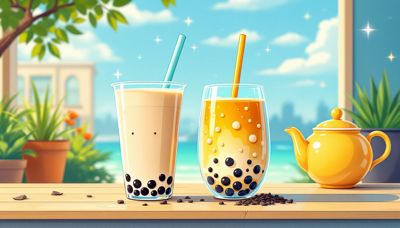 自製珍珠奶茶與烏龍茶