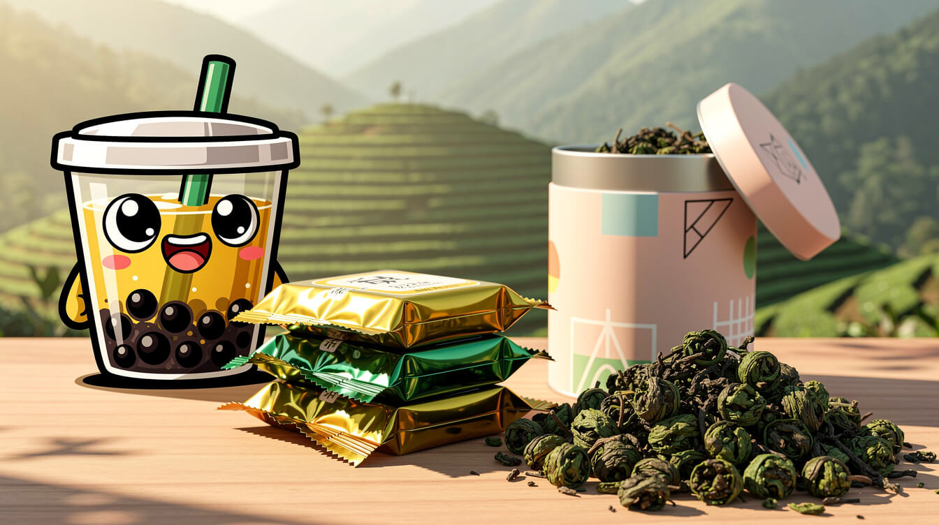 Vacuum-sealed Taiwanese oolong tea packed for shipping