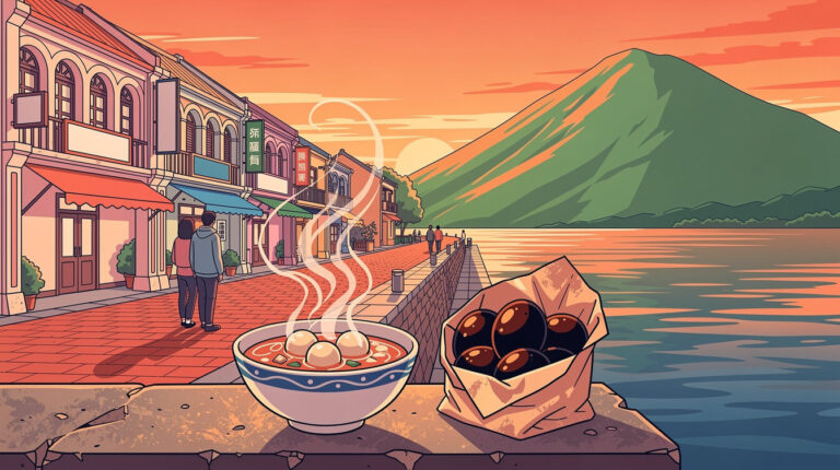 台北淡水老街：步行美食之旅（阿桂、鐵蛋和日落渡輪）
