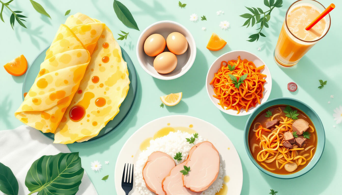 A spread of mild Taiwanese dishes suitable for children