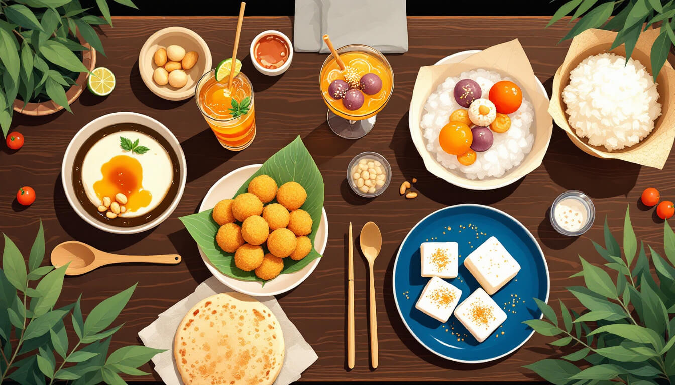 天然純素台灣甜點：豆花、愛玉凍、地瓜球和芋圓