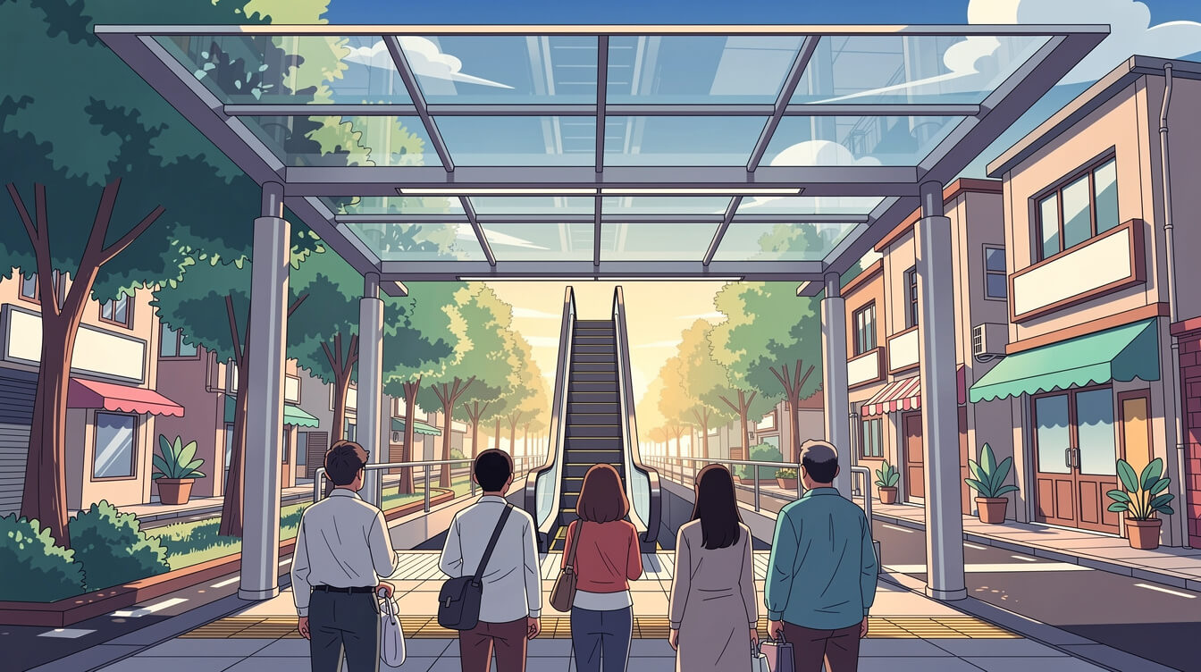 Dongmen MRT station exit leading to Yongkang Street in Taipei